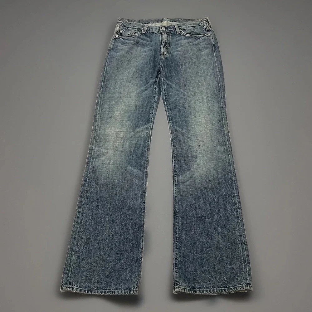 7 For All Mankind Mens Blue Denim Y2K Western Comfortable Bootcut Jeans Size 32